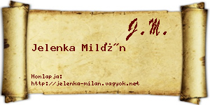 Jelenka Milán névjegykártya